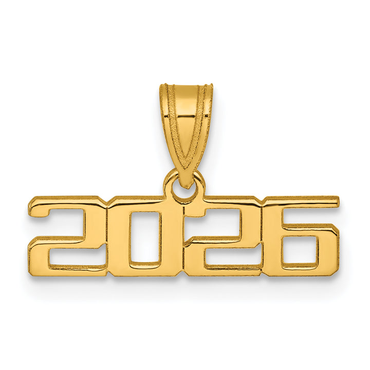 14k Yellow Gold  Horizontal Design Class Of 2026 Charm