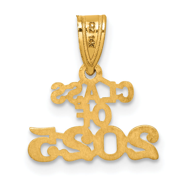 14k Yellow Gold Block CLASS OF 2025 Charm