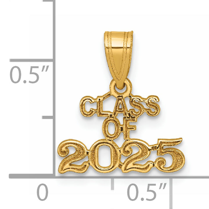 14k Yellow Gold Block CLASS OF 2025 Charm