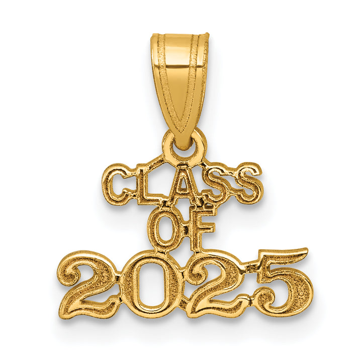 14k Yellow Gold Block CLASS OF 2025 Charm