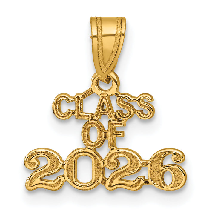 14k Yellow Gold  Block CLASS OF 2026 Charm