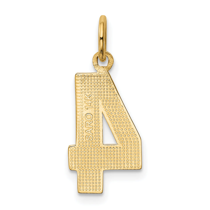 14k Yellow Gold Medium Polished Number 4 Charm