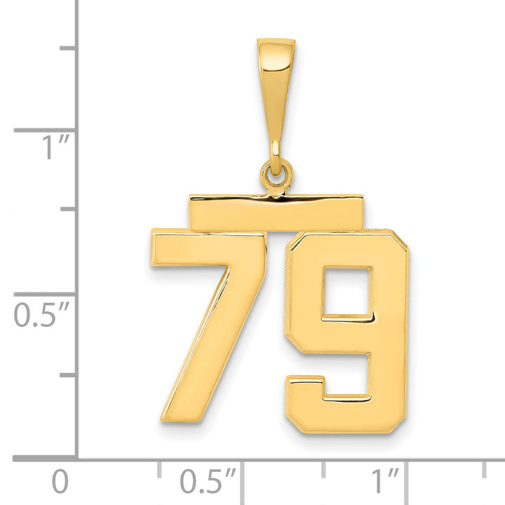 14k Yellow Gold Medium Polished Number 79 Charm