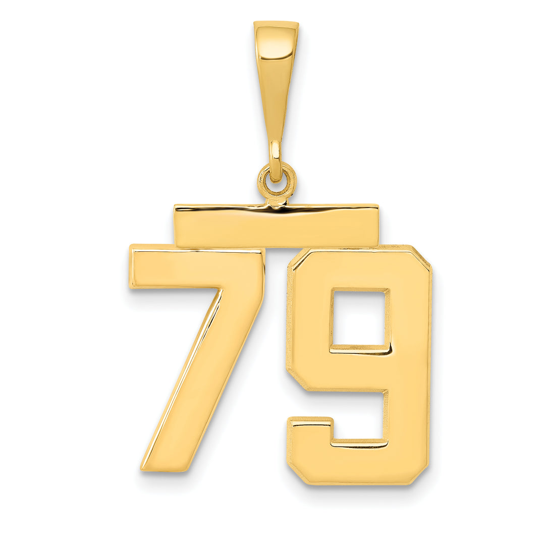 14k Yellow Gold Medium Polished Number 79 Charm