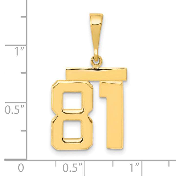 14k Yellow Gold Medium Polished Number 81 Charm