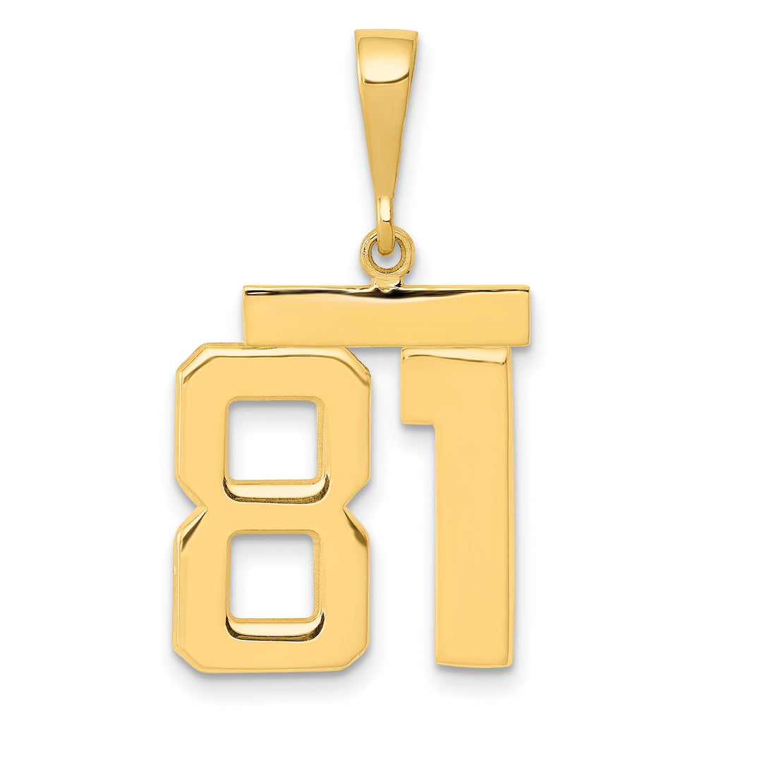 14k Yellow Gold Medium Polished Number 81 Charm