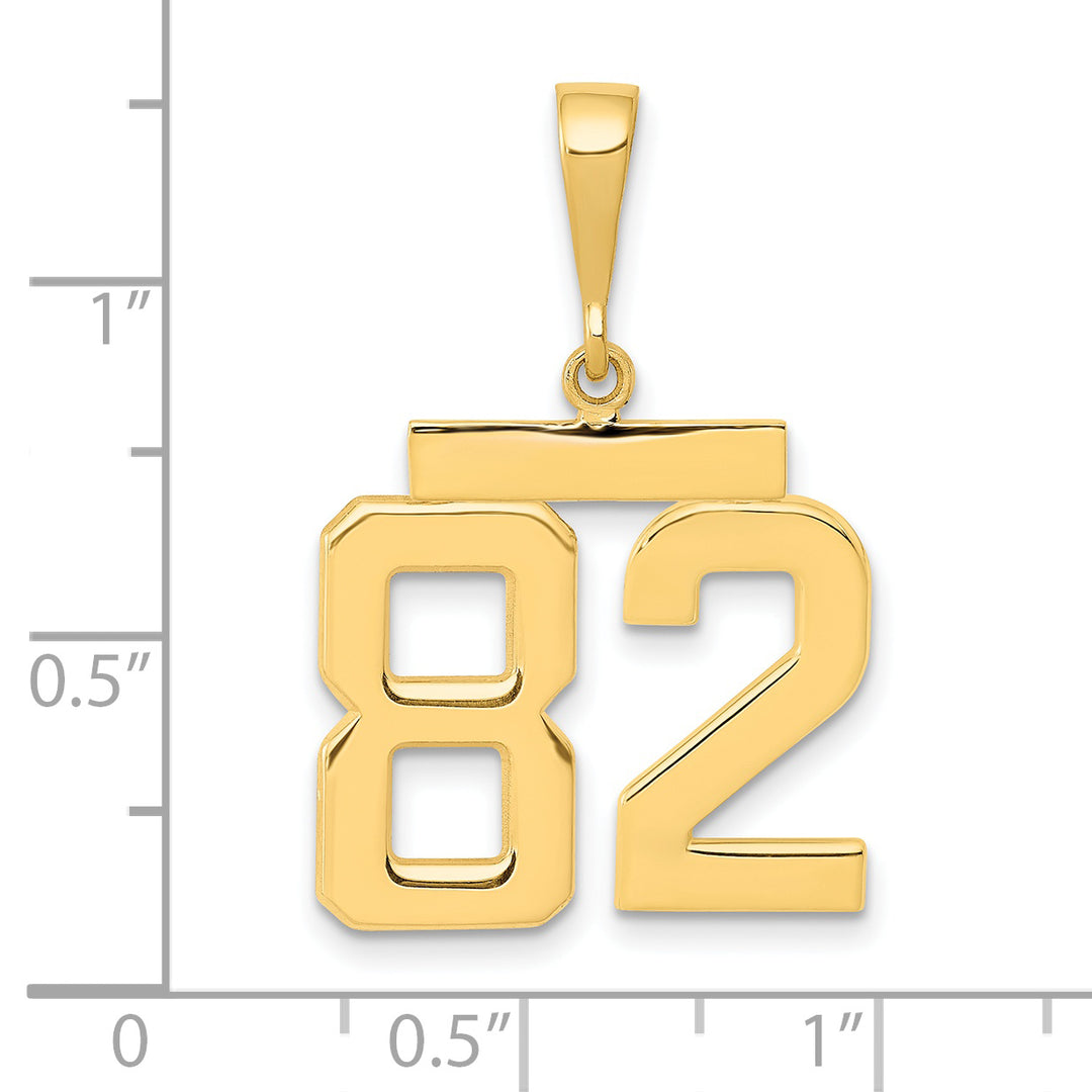 14k Yellow Gold Medium Polished Number 82 Charm