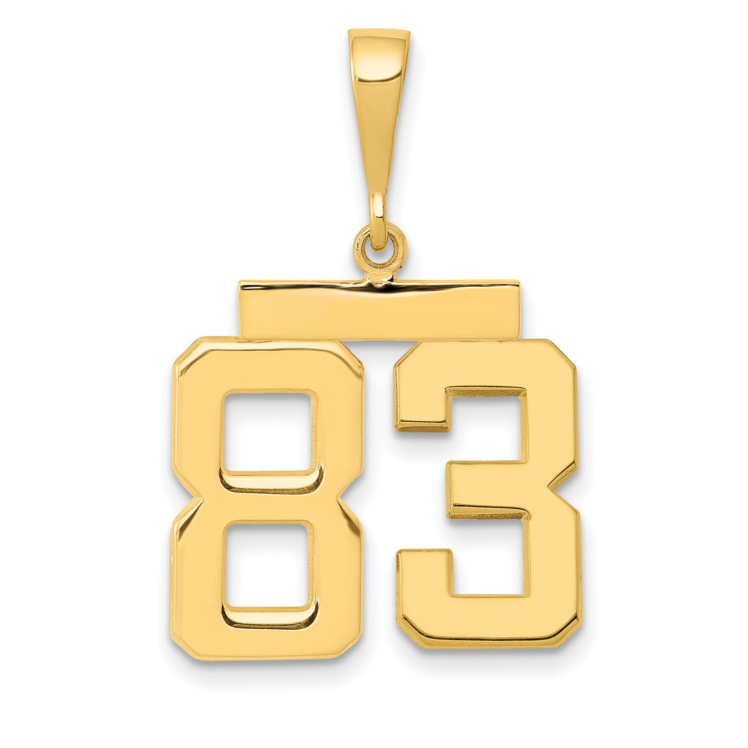 14k Yellow Gold Medium Polished Number 83 Charm