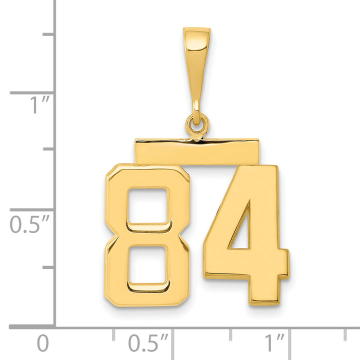 14k Yellow Gold Medium Polished Number 84 Charm