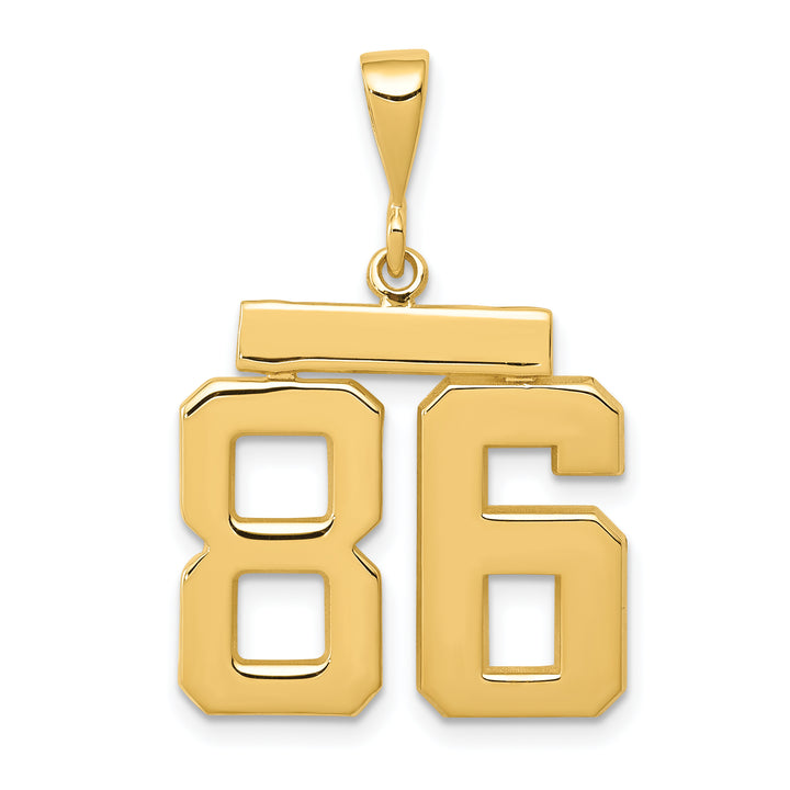 14k Yellow Gold Medium Polished Number 86 Charm