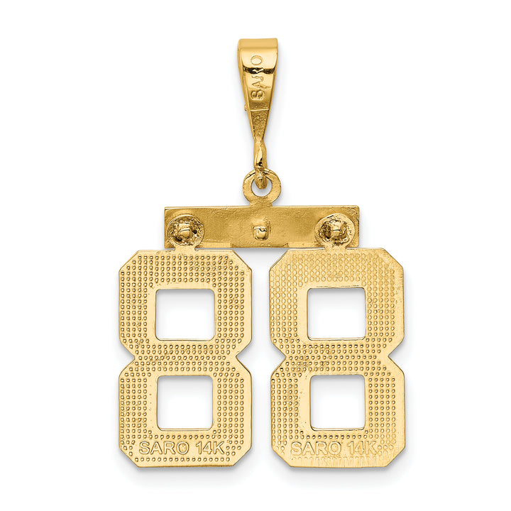 14k Yellow Gold Medium Polished Number 88 Charm