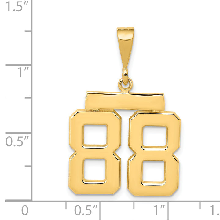 14k Yellow Gold Medium Polished Number 88 Charm