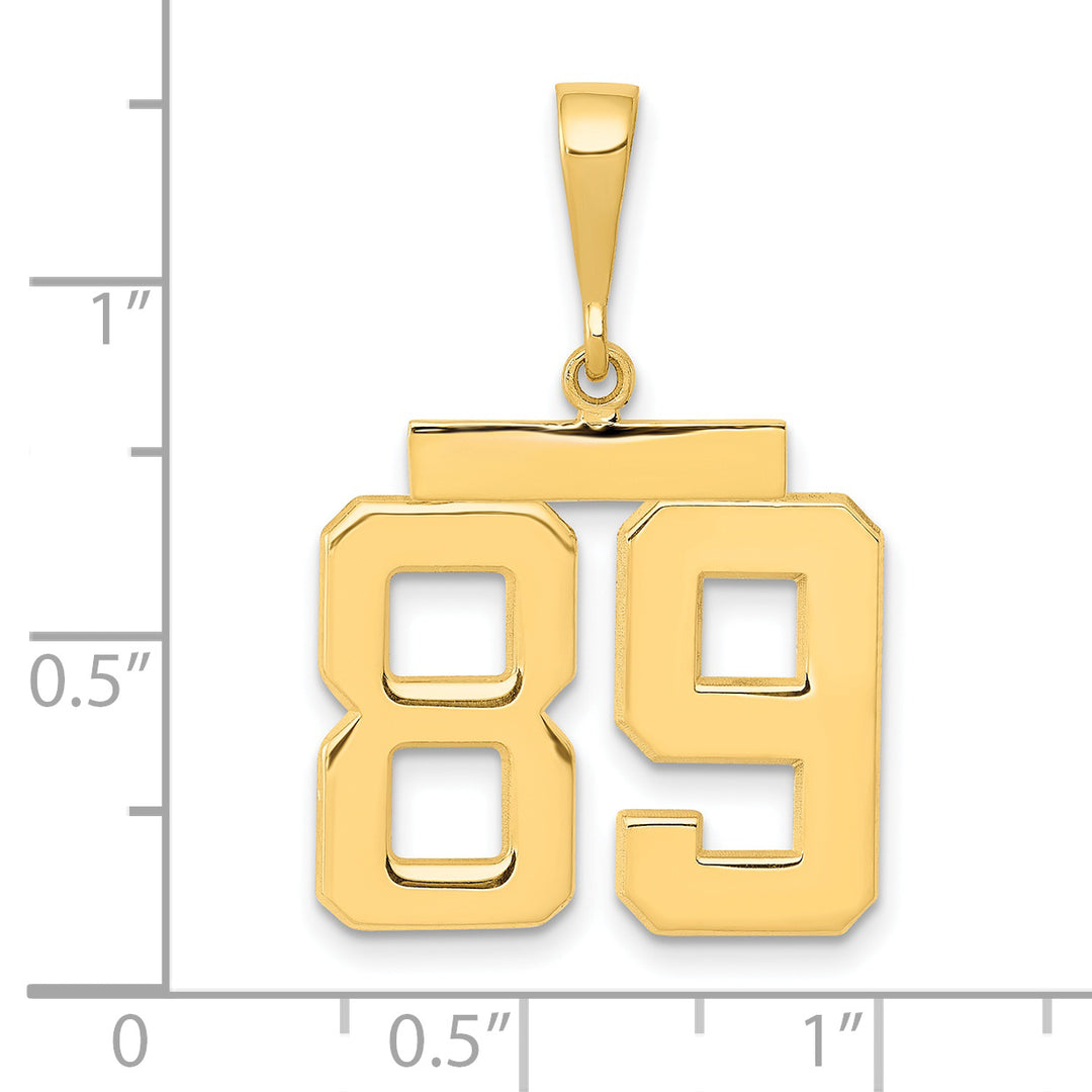 14k Yellow Gold Medium Polished Number 89 Charm