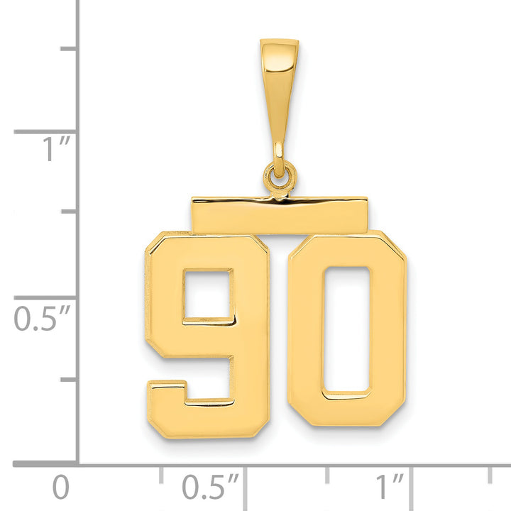 14k Yellow Gold Medium Polished Number 90 Charm