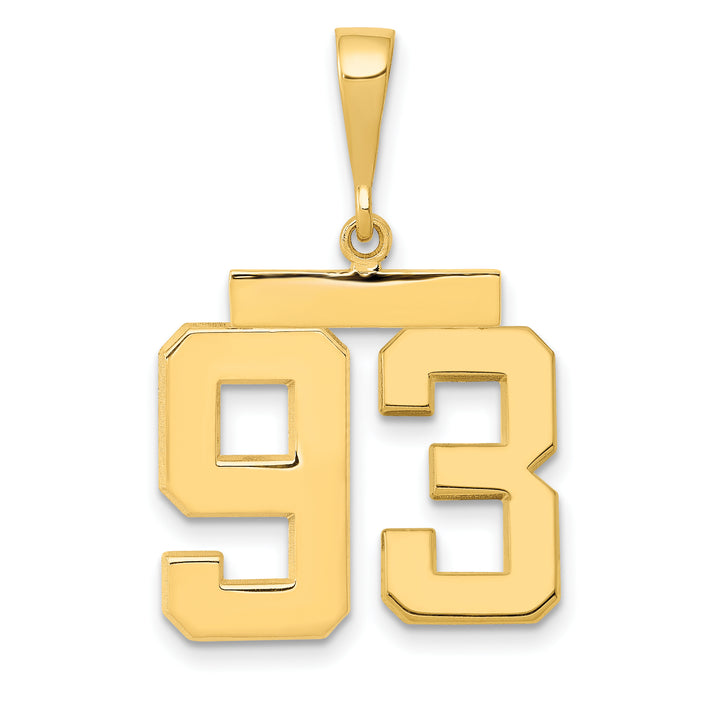 14k Yellow Gold Medium Polished Number 93 Charm