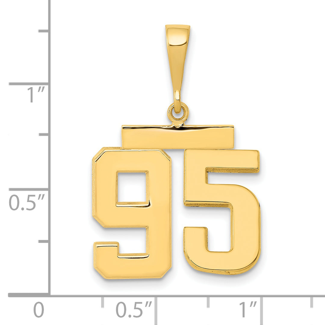 14k Yellow Gold Medium Polished Number 95 Charm