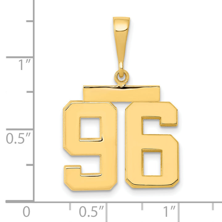 14k Yellow Gold Medium Polished Number 96 Charm