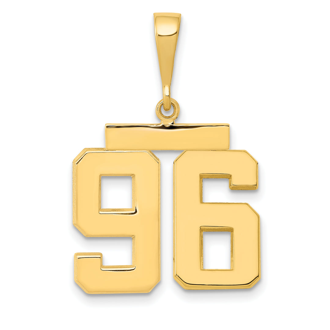 14k Yellow Gold Medium Polished Number 96 Charm