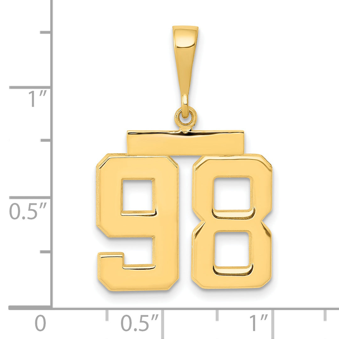 14k Yellow Gold Medium Polished Number 98 Charm