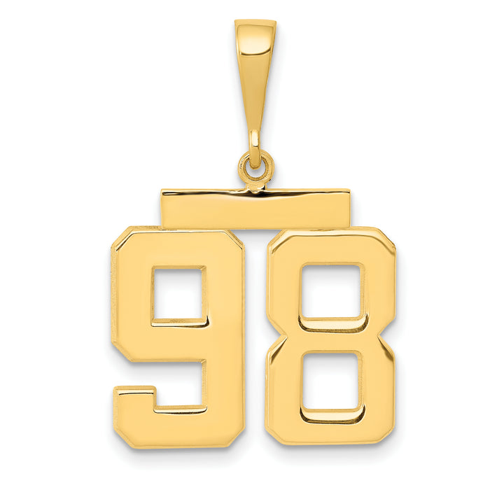 14k Yellow Gold Medium Polished Number 98 Charm