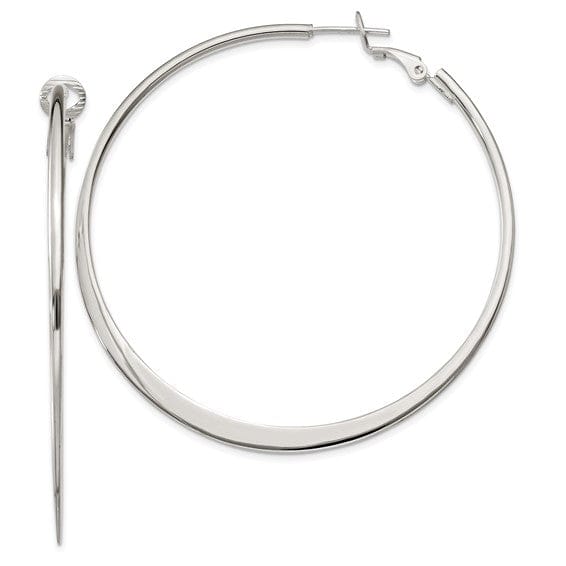 Sterling Silver Polish Omega Back Hoop Earrings