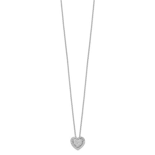 Sterling Silver Cubic Zirconia Heart Necklace