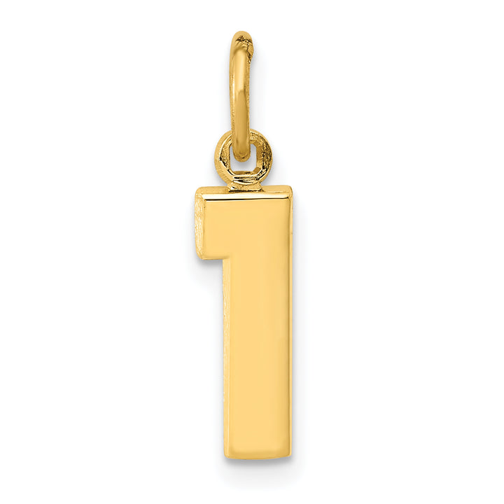 14k yellow gold small polished number 1 Pendant