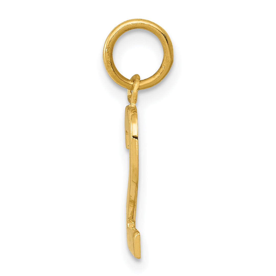 14k yellow gold small polished number 2 charm