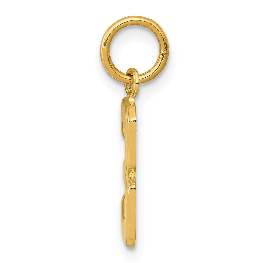 14k yellow gold small polished number 3 charm