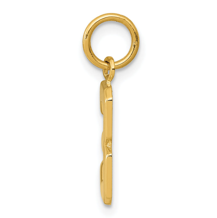 14k yellow gold small polished number 3 charm