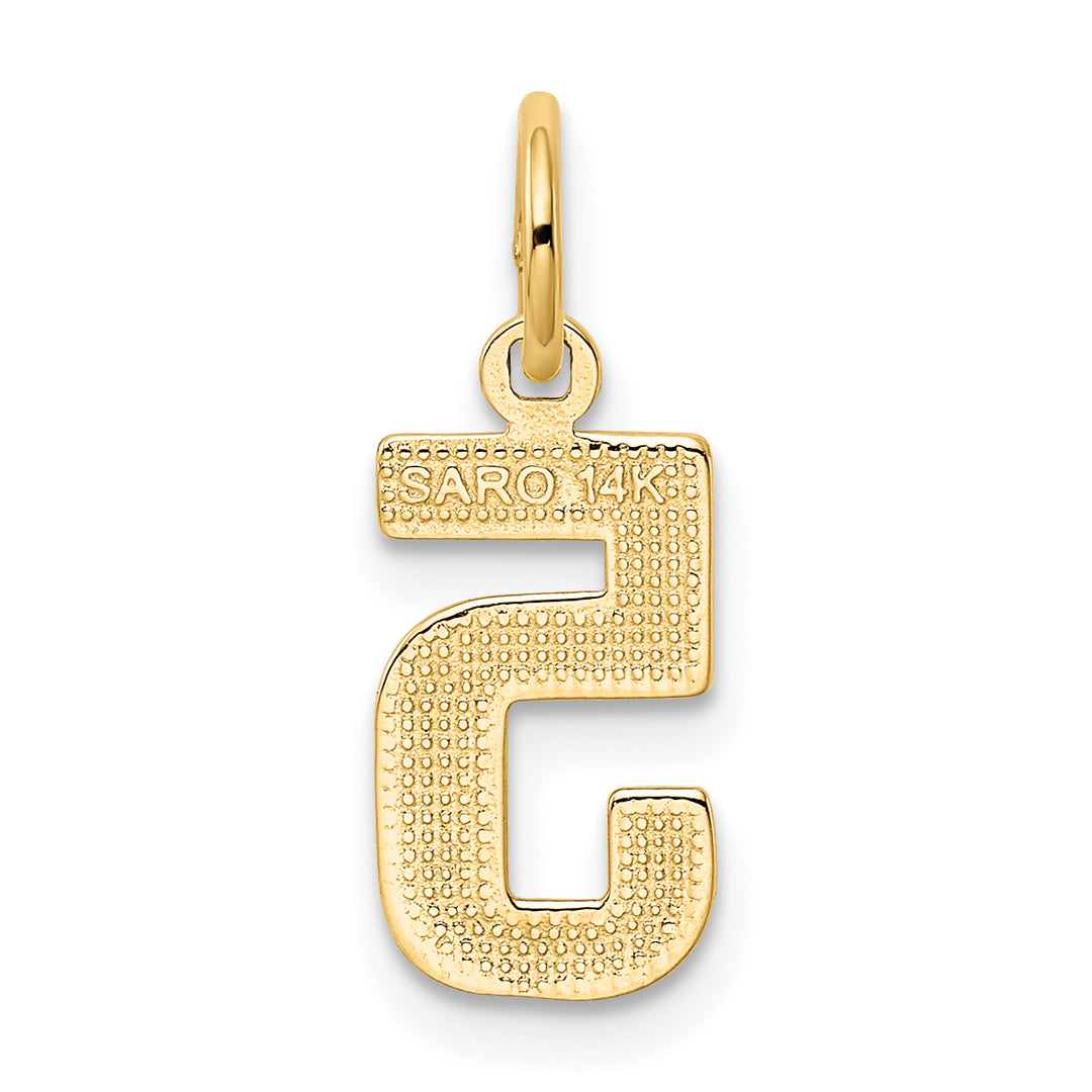 14k yellow gold small polished number 5 charm