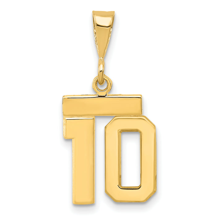 14k yellow gold small polished number 10 charm