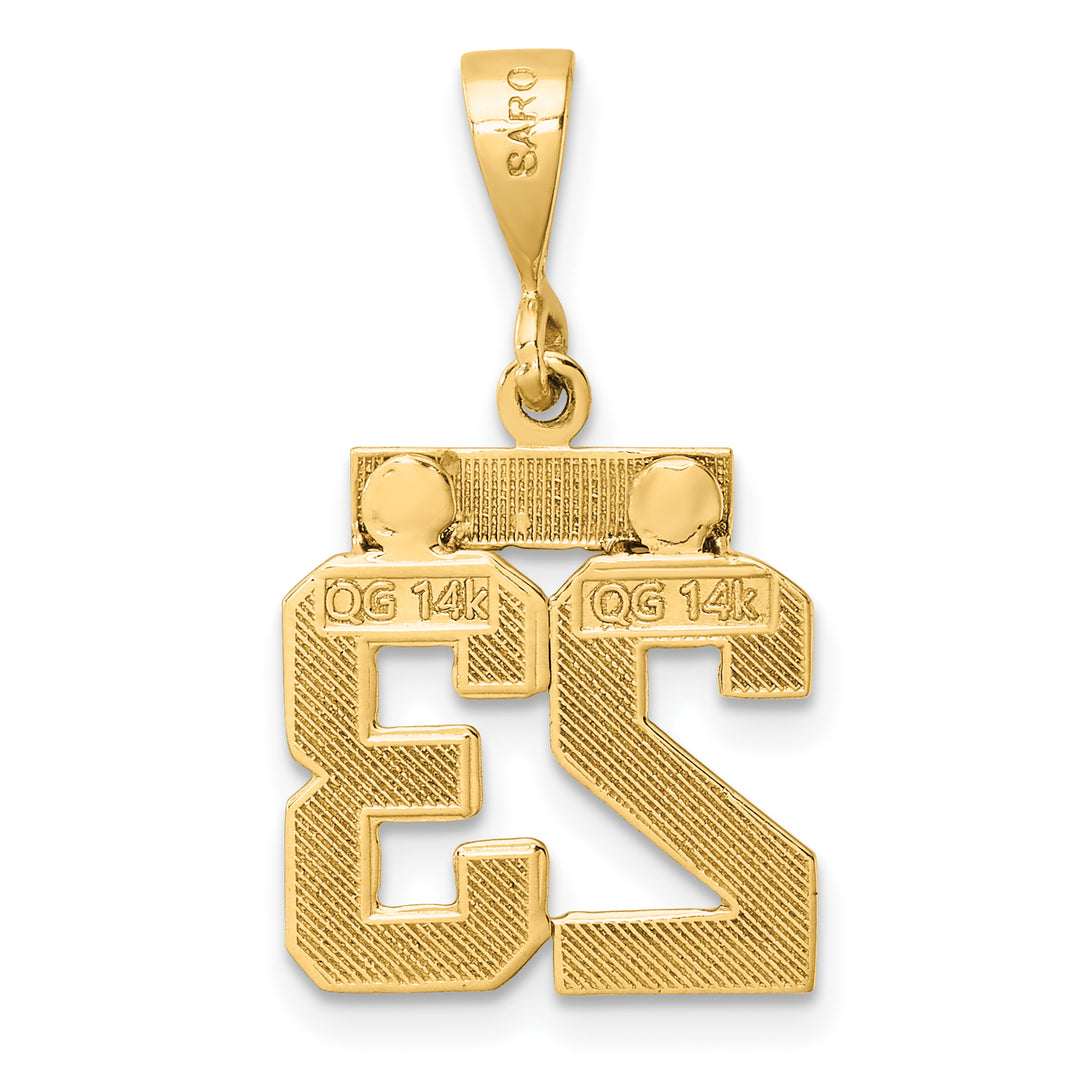 14k yellow gold small polished number 23 charm