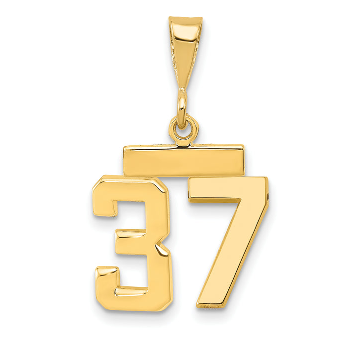 14k yellow gold small polished number 37 charm