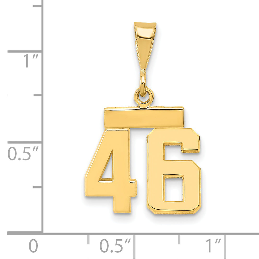 14k yellow gold small polished number 46 charm