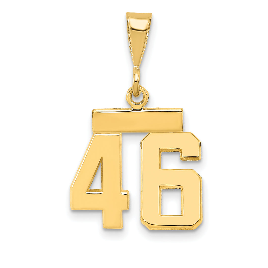 14k yellow gold small polished number 46 charm