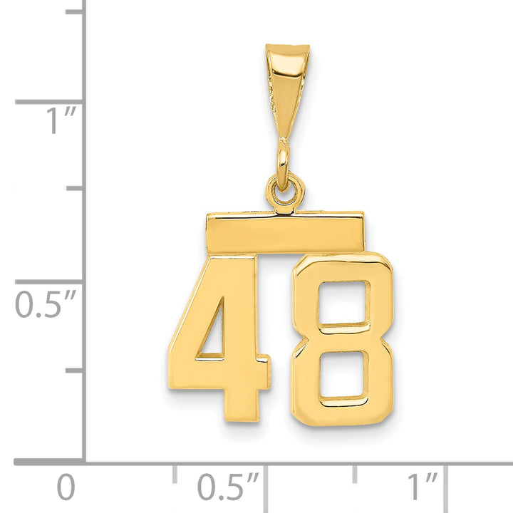 14k yellow gold small polished number 48 charm