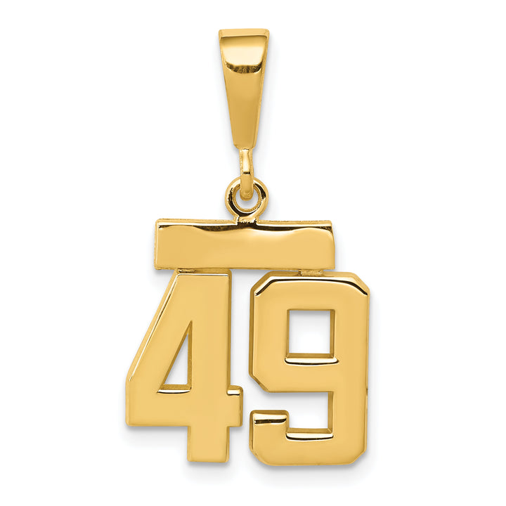 14k yellow gold small polished number 49 charm