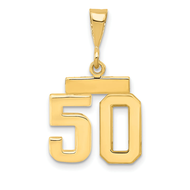 14k yellow gold small polished number 50 charm