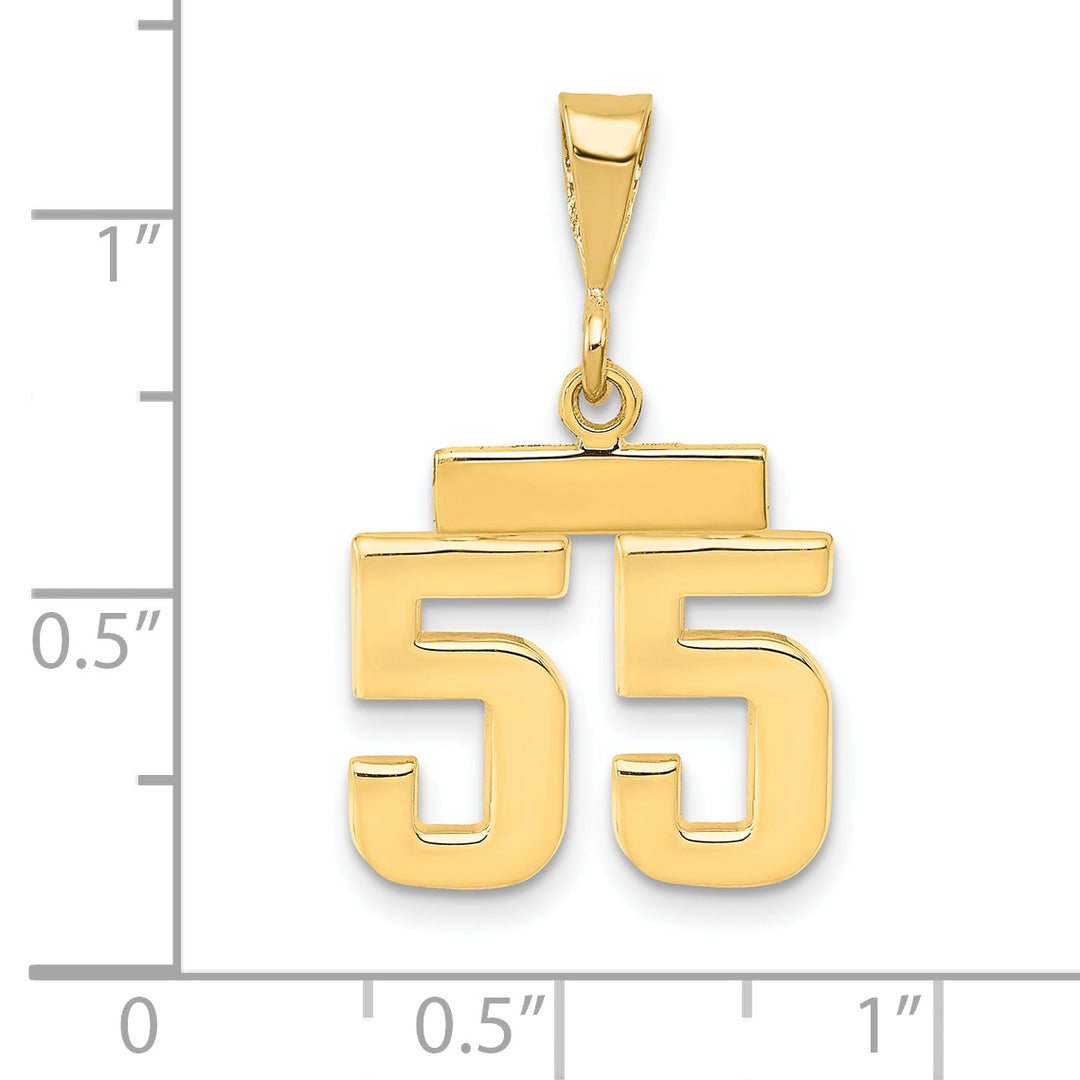 14k yellow gold small polished number 55 charm