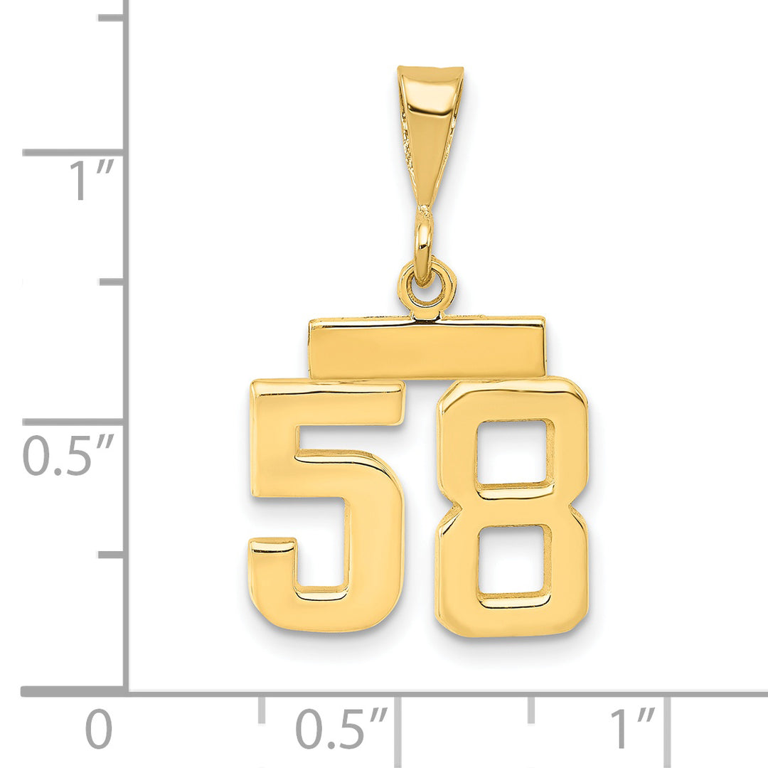 14k yellow gold small polished number 58 charm