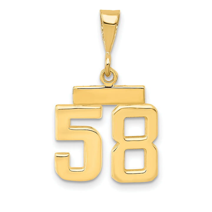 14k yellow gold small polished number 58 charm