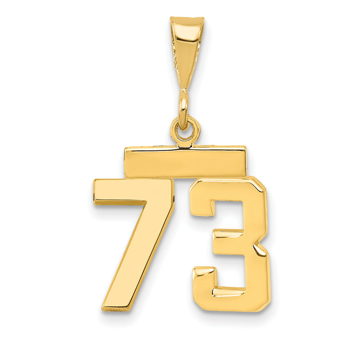 14k yellow gold small polished number 73 charm