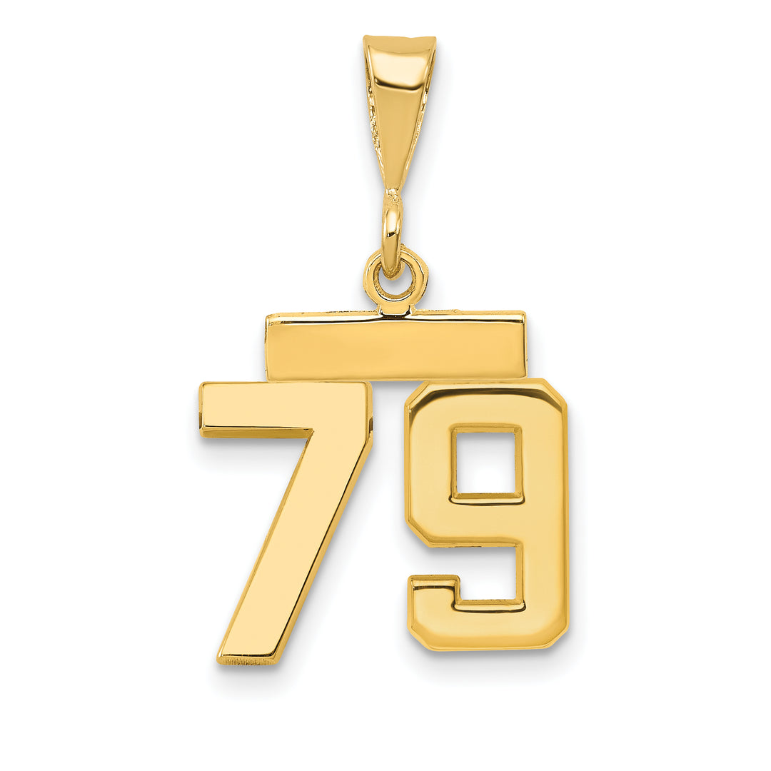 14k yellow gold small polished number 79 charm