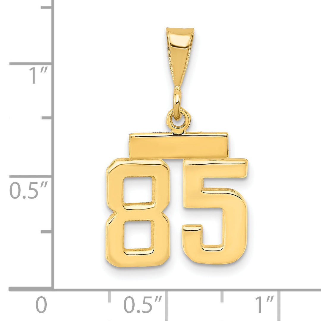14k yellow gold small polished number 85 charm