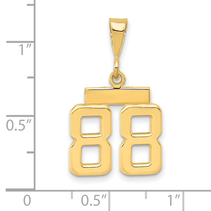 14k yellow gold small polished number 88 charm