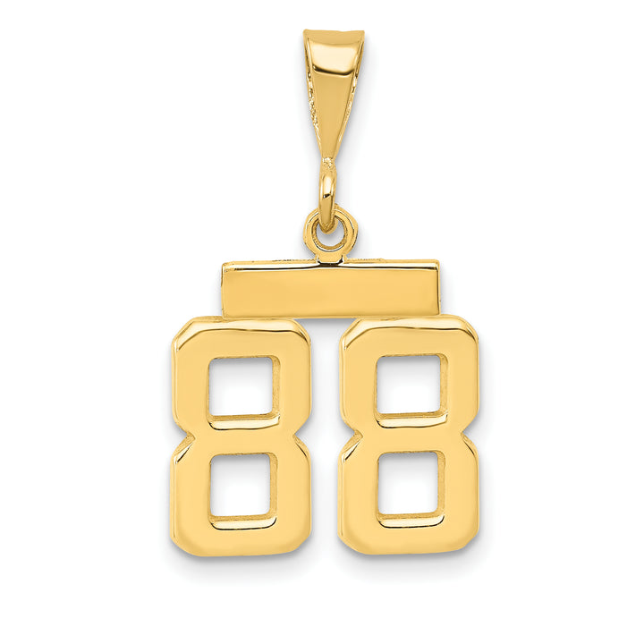 14k yellow gold small polished number 88 charm