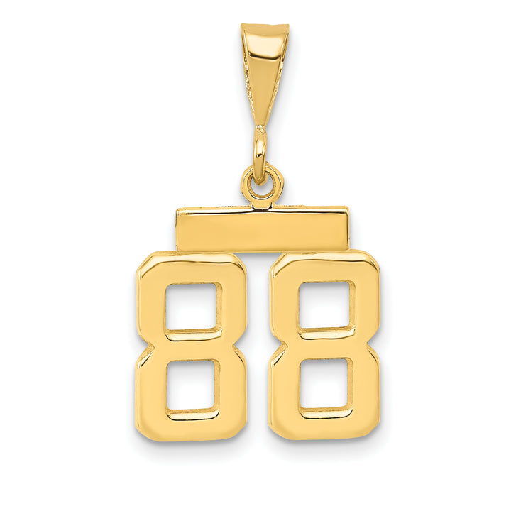 14k yellow gold small polished number 88 charm