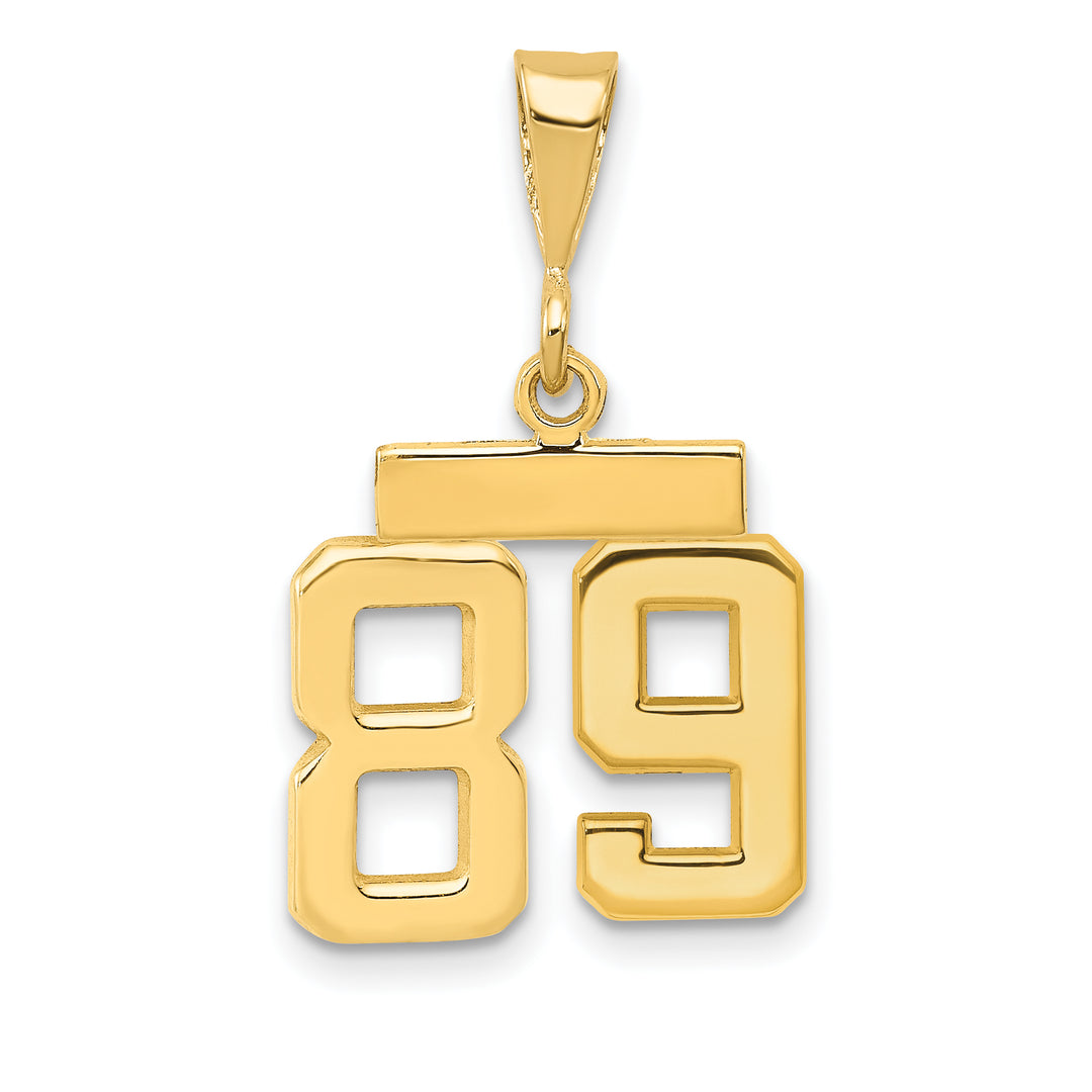 14k yellow gold small polished number 89 charm