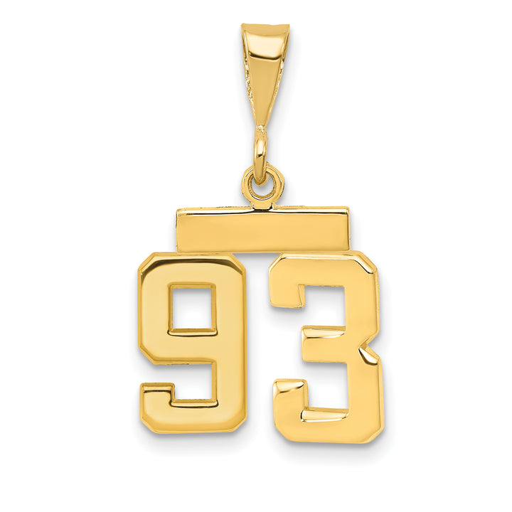 14k yellow gold small polished number 93 charm